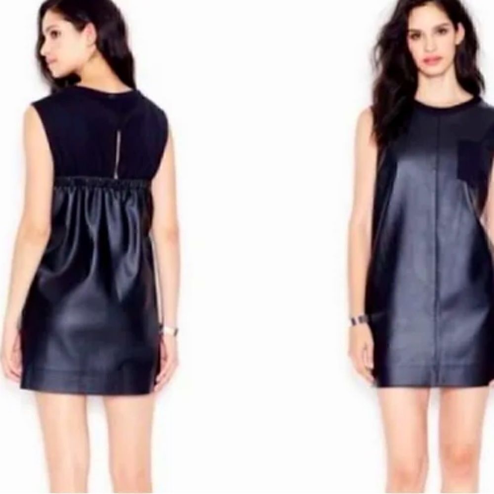 Rachel Roy vegan leather shift mini dress